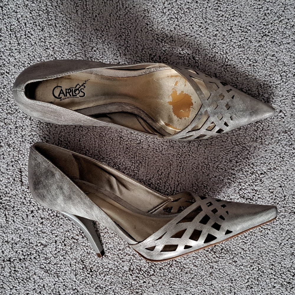 CARLOS Metallic Gold Leather Pumps